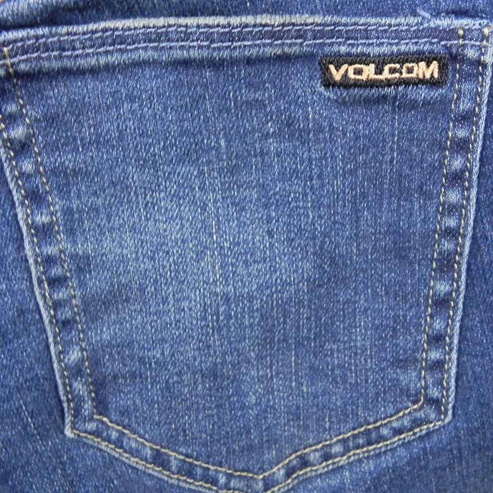 Volcom Vorta Slim Straight Jeans Boys 25 10Y Dark Wash Denim Stretch Pants - Picture 14 of 15